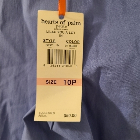 Hearts of Palm Women's Lilac You A lot Petite Blue Pants Elastic Waist Size 10 - Picture 7 of 11